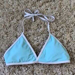 Light blue and white bikini top